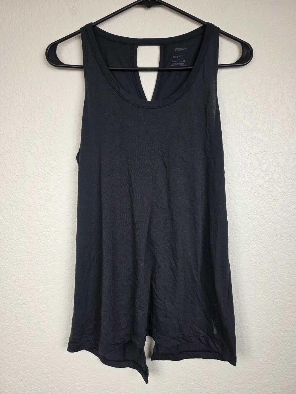 Nike Yoga Dri-Fit Black Sleeveless Tank Top Size Small